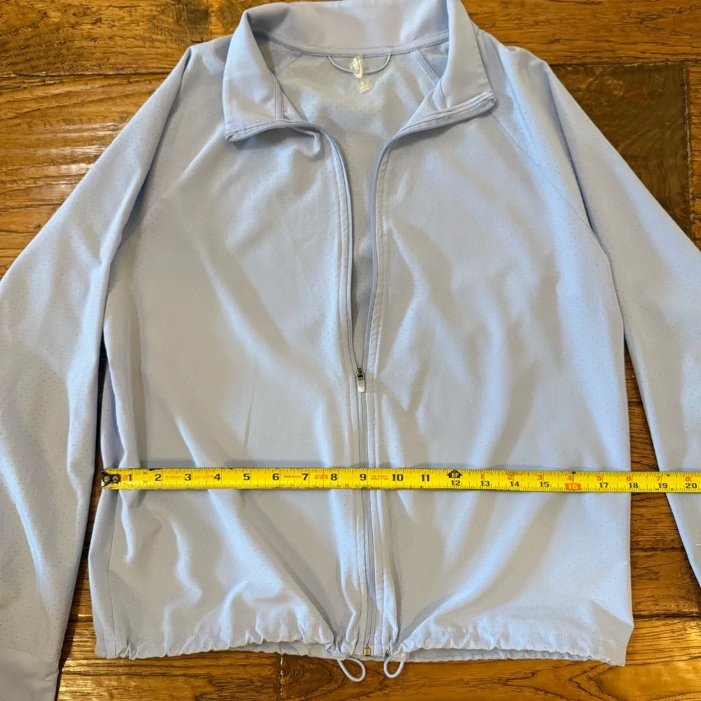Sport Running Walking Jacket Size 2 Blue Zip Up Lightweight Athletic Activewear - Picture 6 of 8